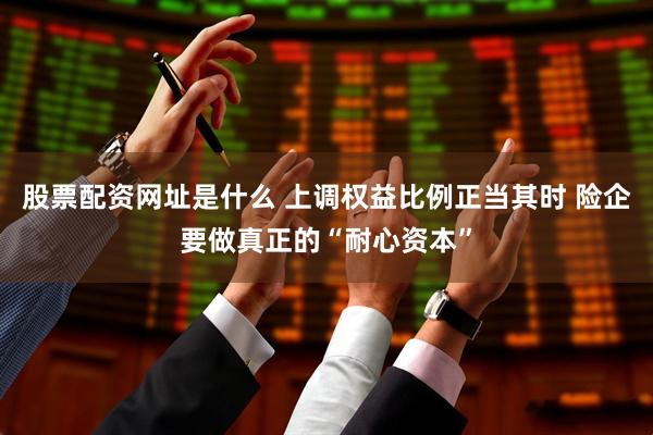 股票配资网址是什么 上调权益比例正当其时 险企要做真正的“耐心资本”